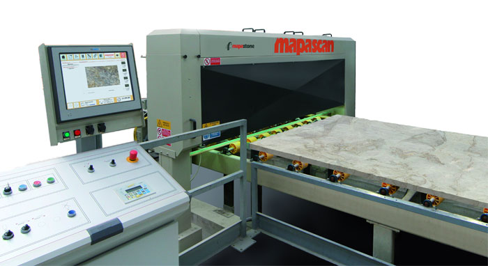 Mapascan scan stone slabs automatically from the line of production 